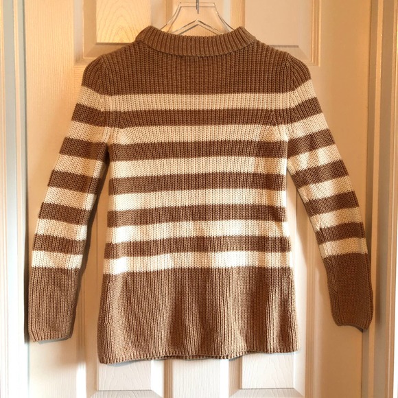 NWT Talbots Mockneck Shaker Stitch Stripe Sweater - Size  - Petite XS (0-2) - Picture 2 of 7